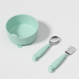 Silicone Dinosaur Set - Mint Green