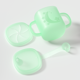 Silicone Baby Star and Moon Cup - Green