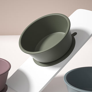 Silicone Suction Bowl - Khaki