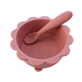 Catbowl and Spoon Set - Brick Red