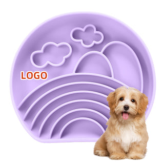 Silicone Dog Bowl-clouds
