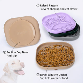 Silicone Dog Bowl-coconut palm