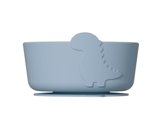 Silicone Suction Dinosaur Bowl - Estate Blue