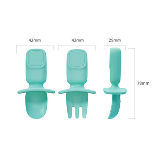 Silicone Mini Fork and Spoon Set - Auqa