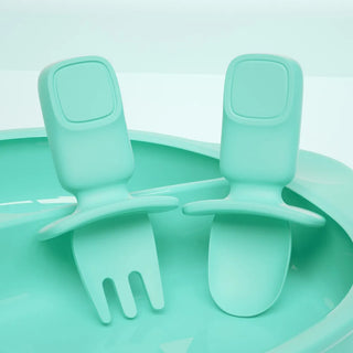 Silicone Mini Fork and Spoon Set - Auqa