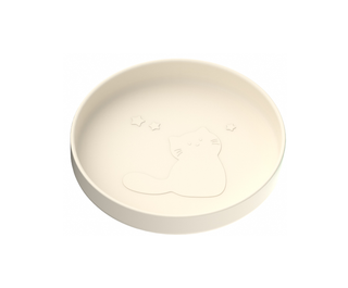 Silicone Suction Cat Plate - Cream