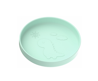 Silicone Suction Dinosaur Plate - Mint Green